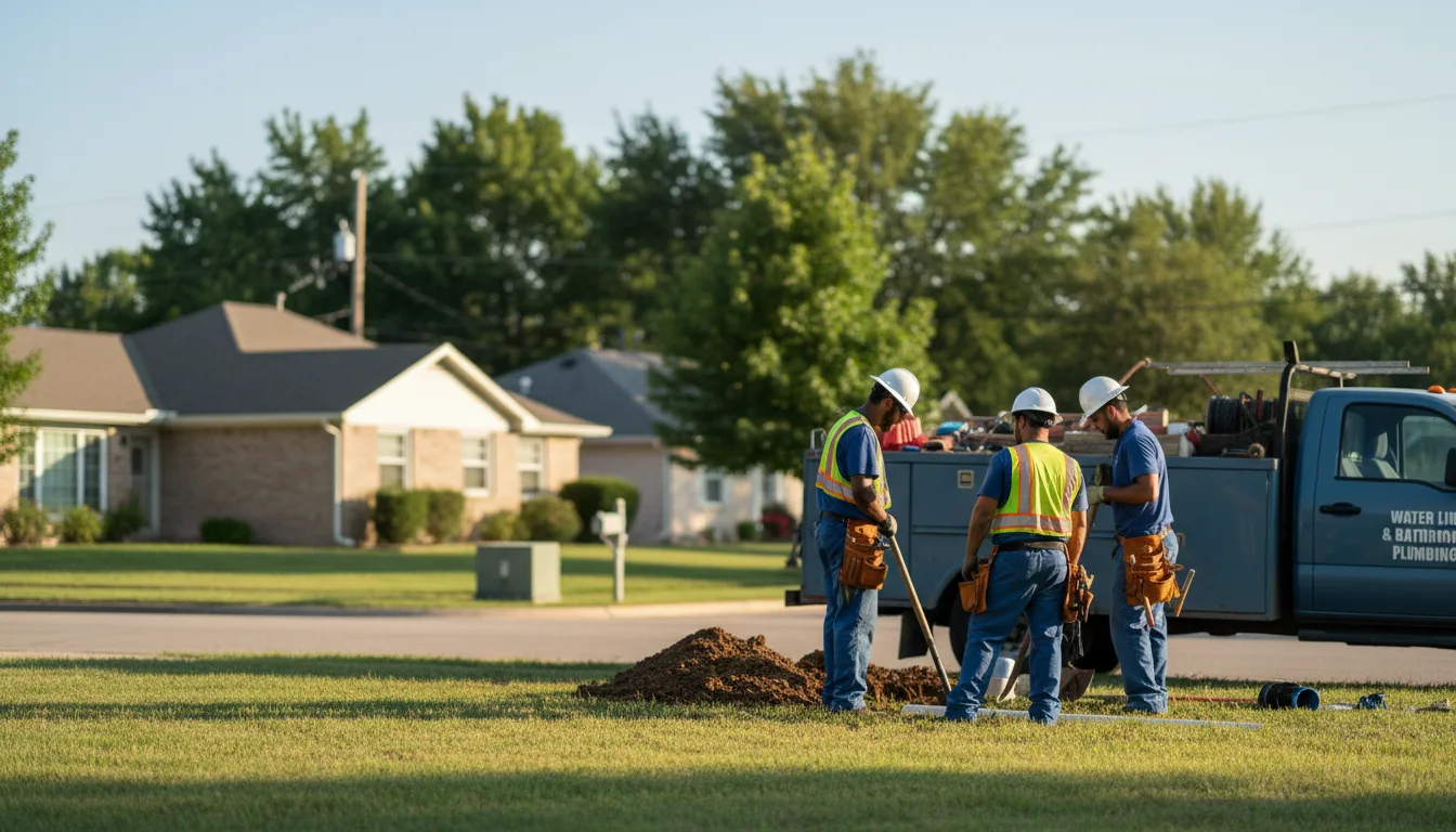 Residential water line and bathroom plumbing service in Concord, NE